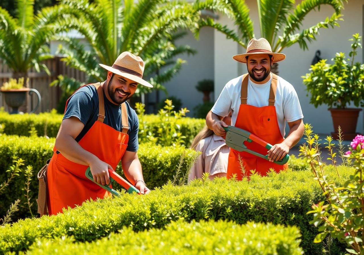 Equipo de jardinería trabajando en Cuenca